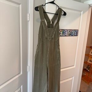 Anthropologie Daily Practice Olive Green Jumpsuit